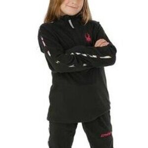 Spyder Speed Fleece Jacket Size Small Youth NWT $49 Black 1/2 Zip Pullover